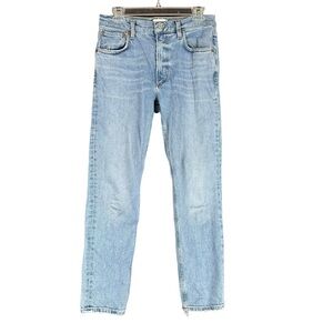 Agolde‎ Women's 28 Willow Mid Rise Slim Crop Jean Denim Classic Straight Stretch